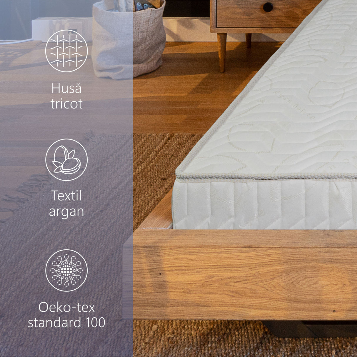 Saltea Ortopedica, Star Moon, Argan Memory, 20cm, 16+4, Spuma poliuretanica cu memorie, fermitate medie