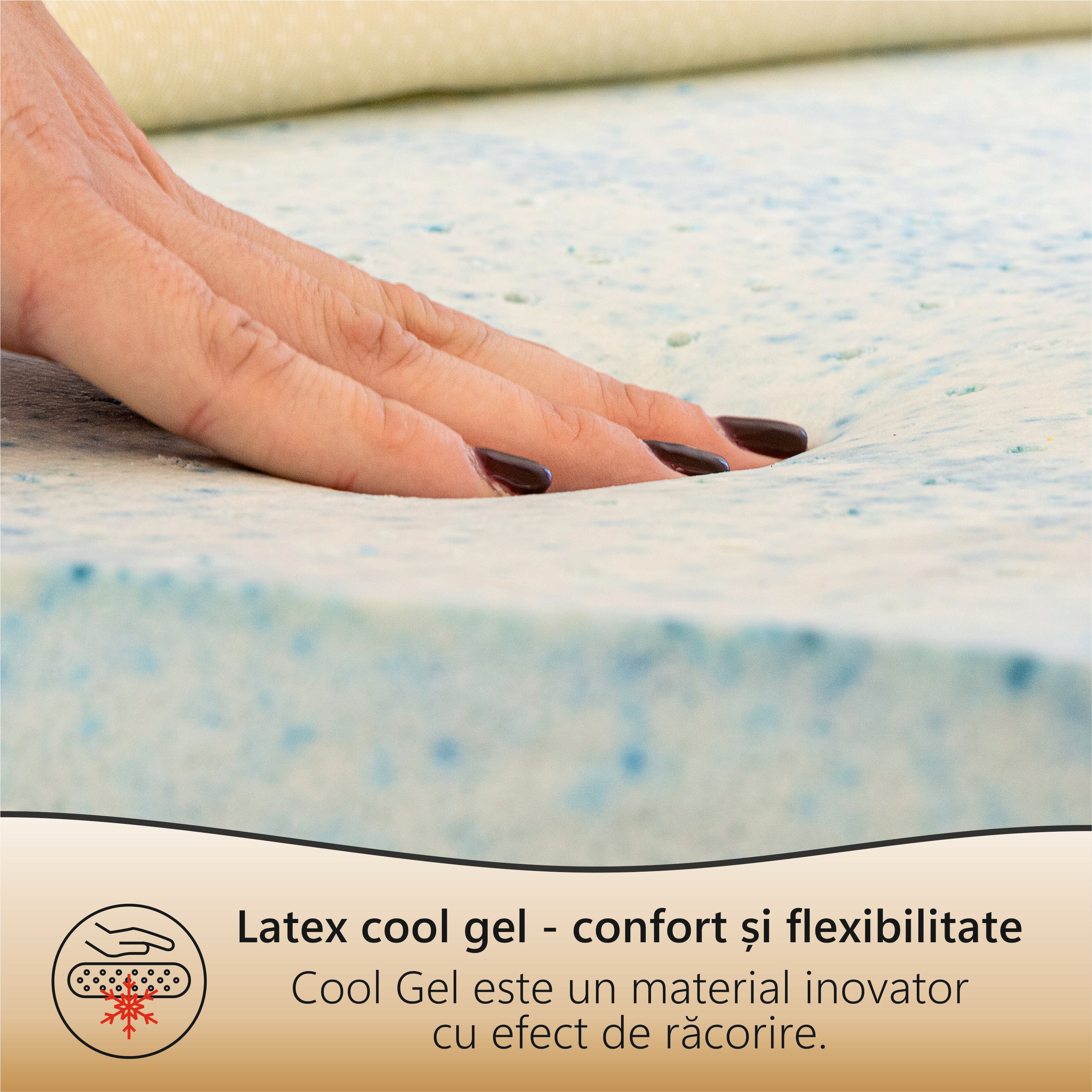 Saltea Ortopedica, Best Bambus, 25cm, 20+4+1, Spuma poliuretanica,latex cool gel, hipoalergenica, husa matlasata, detasabila, fermitate medie