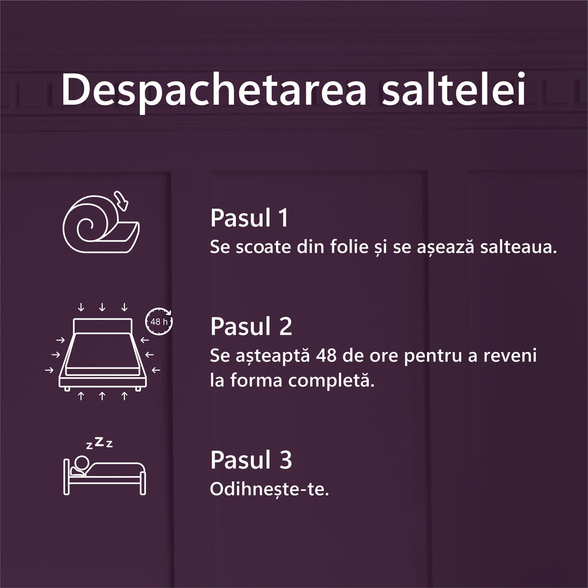 Saltea ortopedica, Best Sleep Color Line Purple, 20cm, spuma poliuretanica, hipoalegenic, reversibila, ferma
