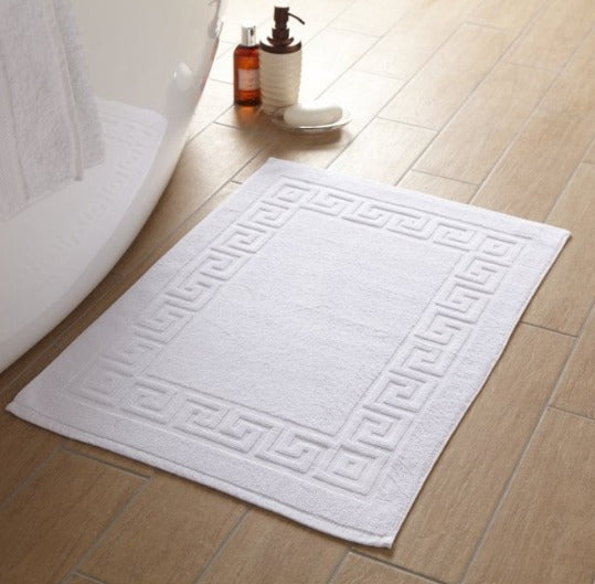 Greek pattern foot towel 50x70 cm, White 600 gr/sqm