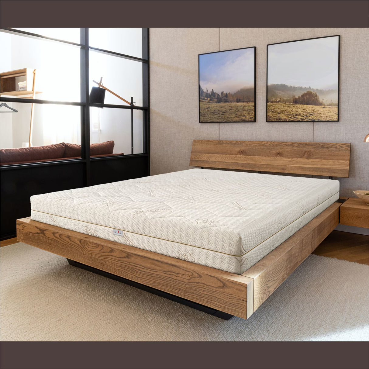 Saltea Ortopedica Sleep Evolution Bio Bumbac Memory 7 cm 14+2+7, 23cm, spuma poliuretanica cu memorie 7cm si fibre de cocos, husa detasabila cu bumbac, fermitate moale
