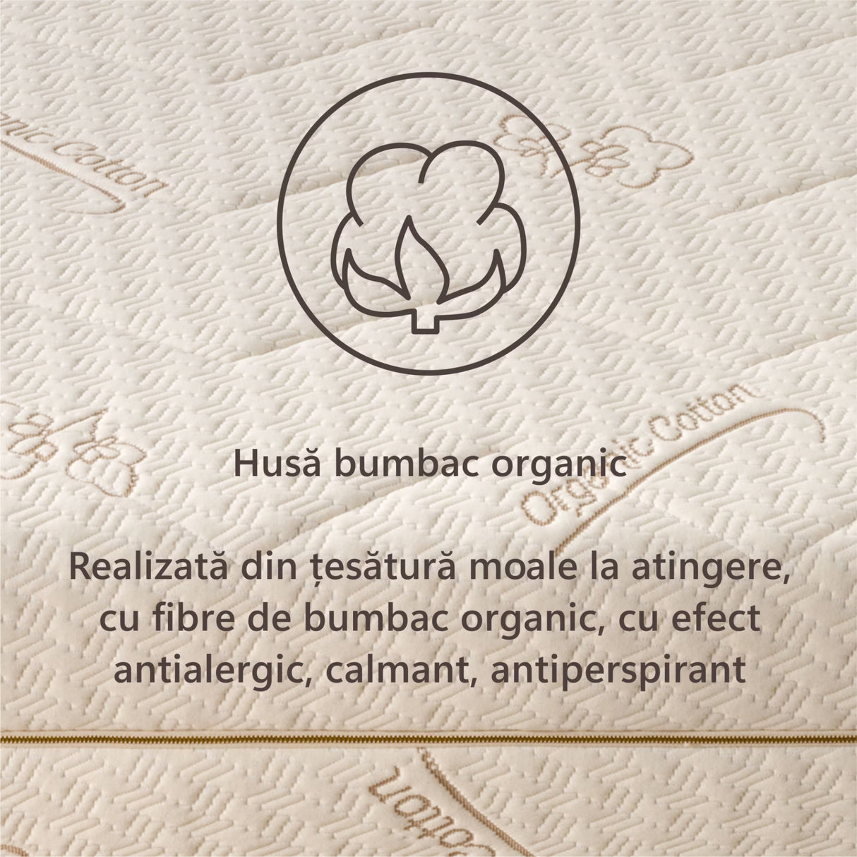 Orthopedic Mattress Sleep Evolution Organic Cotton Coconut 15+2+6, 23cm, polyurethane memory foam and coconut fibers, removable cotton cover, soft firmness