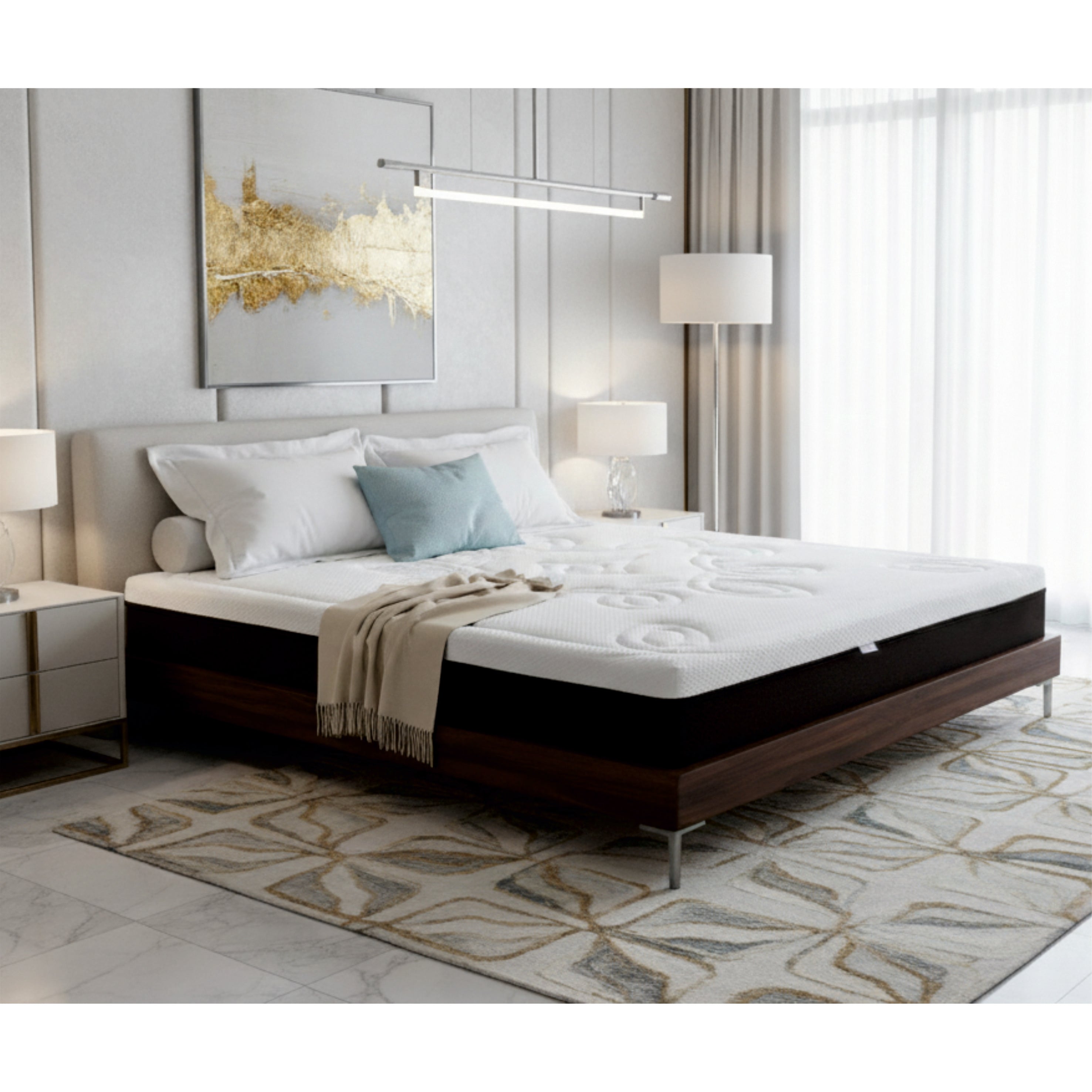 Saltea ortopedica Best Sleep Aura, 20cm, spuma poliuretanica cu memorie, hipoalergenica, antibacteriana, fermitate medie