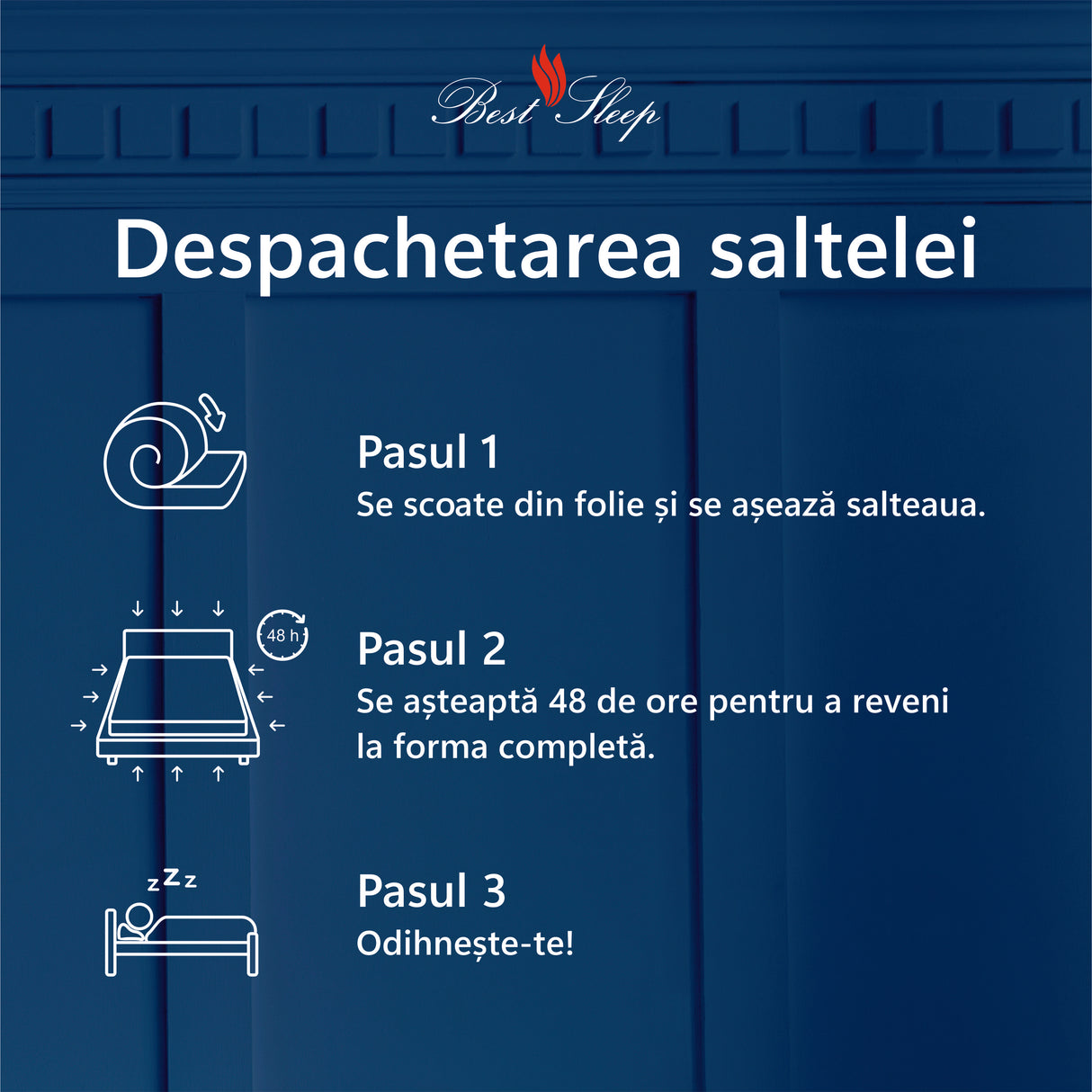 Saltea ortopedica Best Sleep Aura, 20cm, spuma poliuretanica cu memorie, hipoalergenica, antibacteriana, fermitate medie