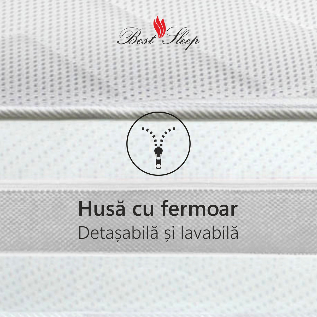 Saltea Ortopedica, Best Sleep Bellise, 25cm, 21+4 Memory, 7 zone de confort, spuma poliuretanica cu memorie, husa detasabila, fermitate medie