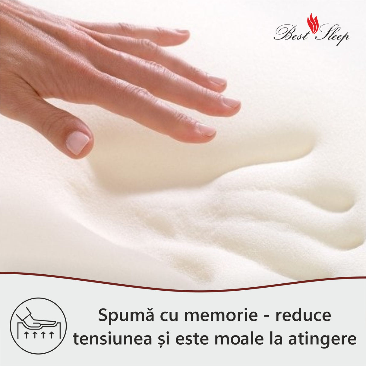 Saltea Ortopedica, Best Sleep Bellise, 25cm, 21+4 Memory, 7 zone de confort, spuma poliuretanica cu memorie, husa detasabila, fermitate medie