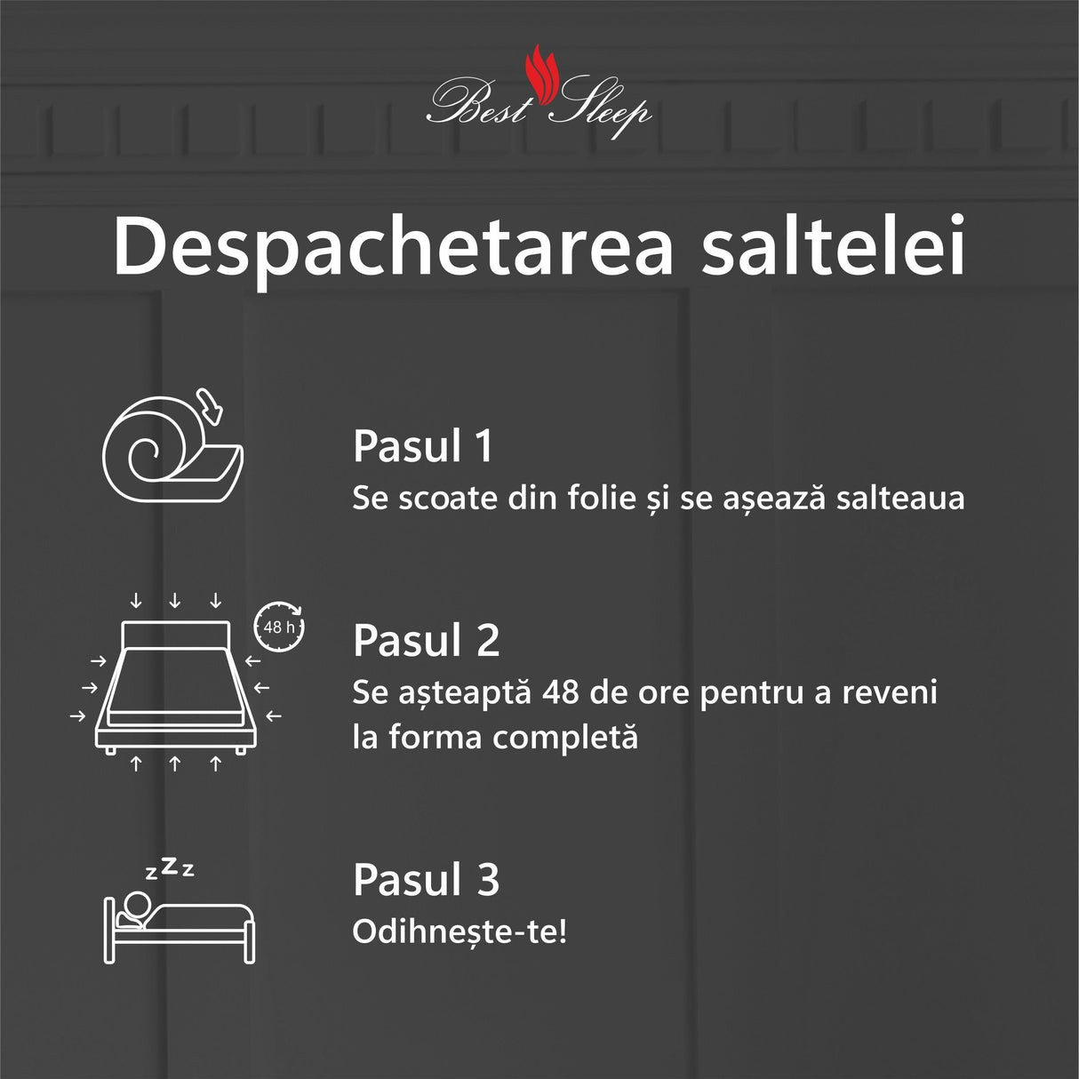Saltea Ortopedica, Best Sleep Bellise, 25cm, 21+4 Memory, 7 zone de confort, spuma poliuretanica cu memorie, husa detasabila, fermitate medie