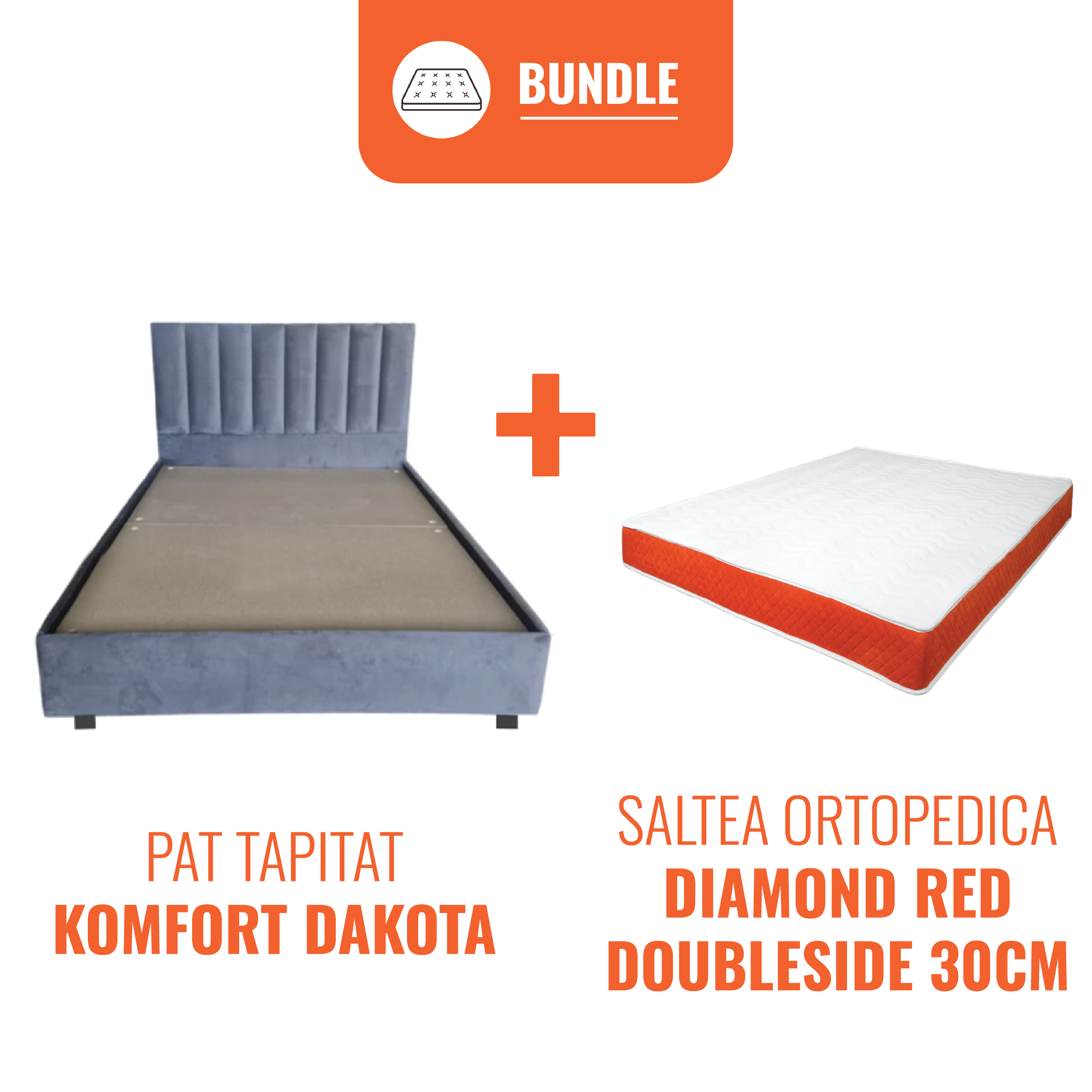 Set Pat Dakota + Saltea Best Sleep Diamond Red 30cm