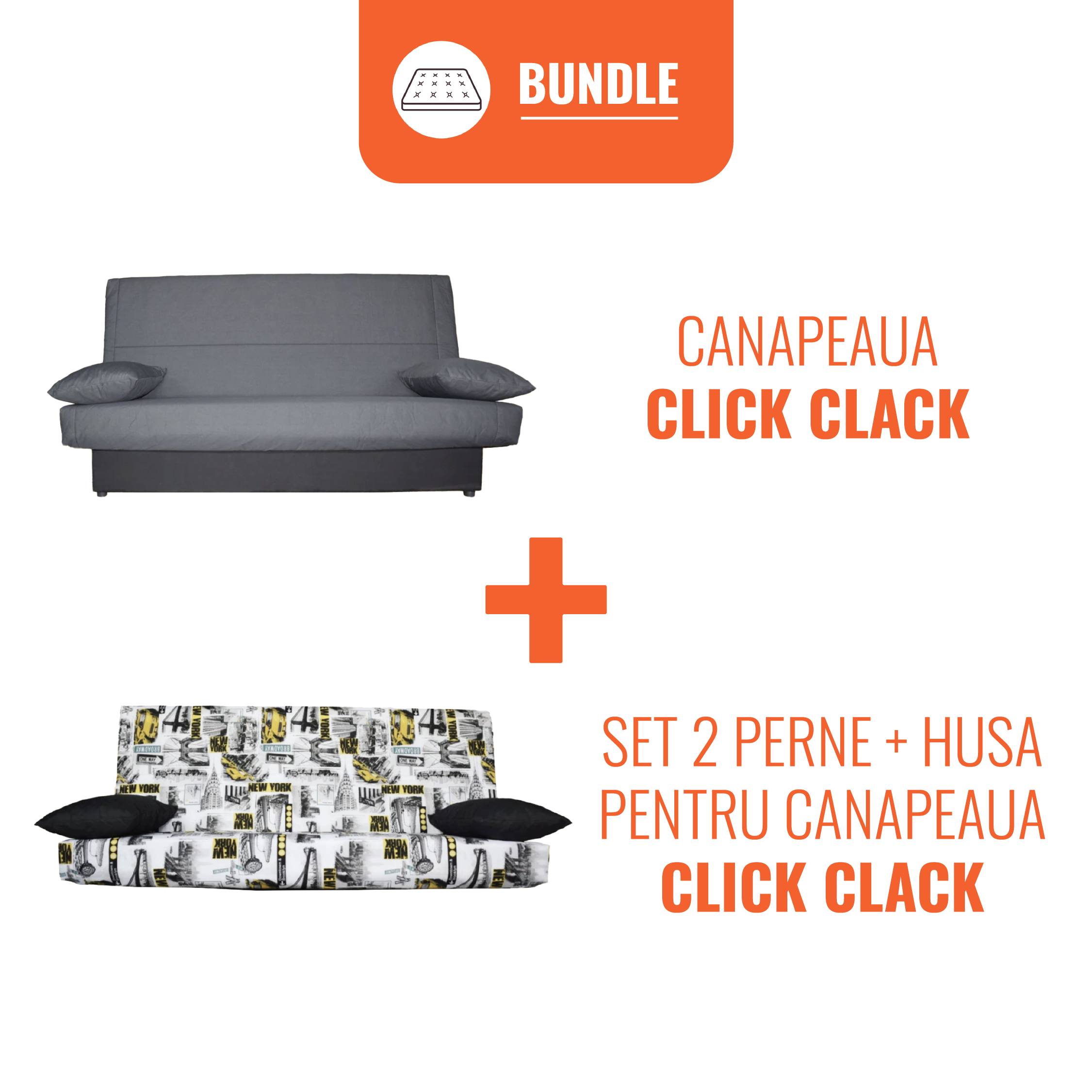 Set Canapea Click Clack Best Sleep + Husa canapea Best Sleep