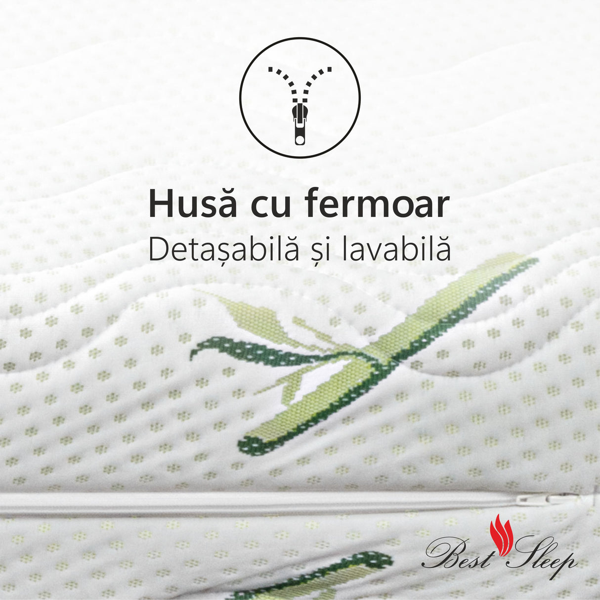 Saltea Ortopedica Best Sleep Baby Dream Bamboo 18cm, spuma poliuretanica, fibra de cocos, husa detasabila cu fermoar