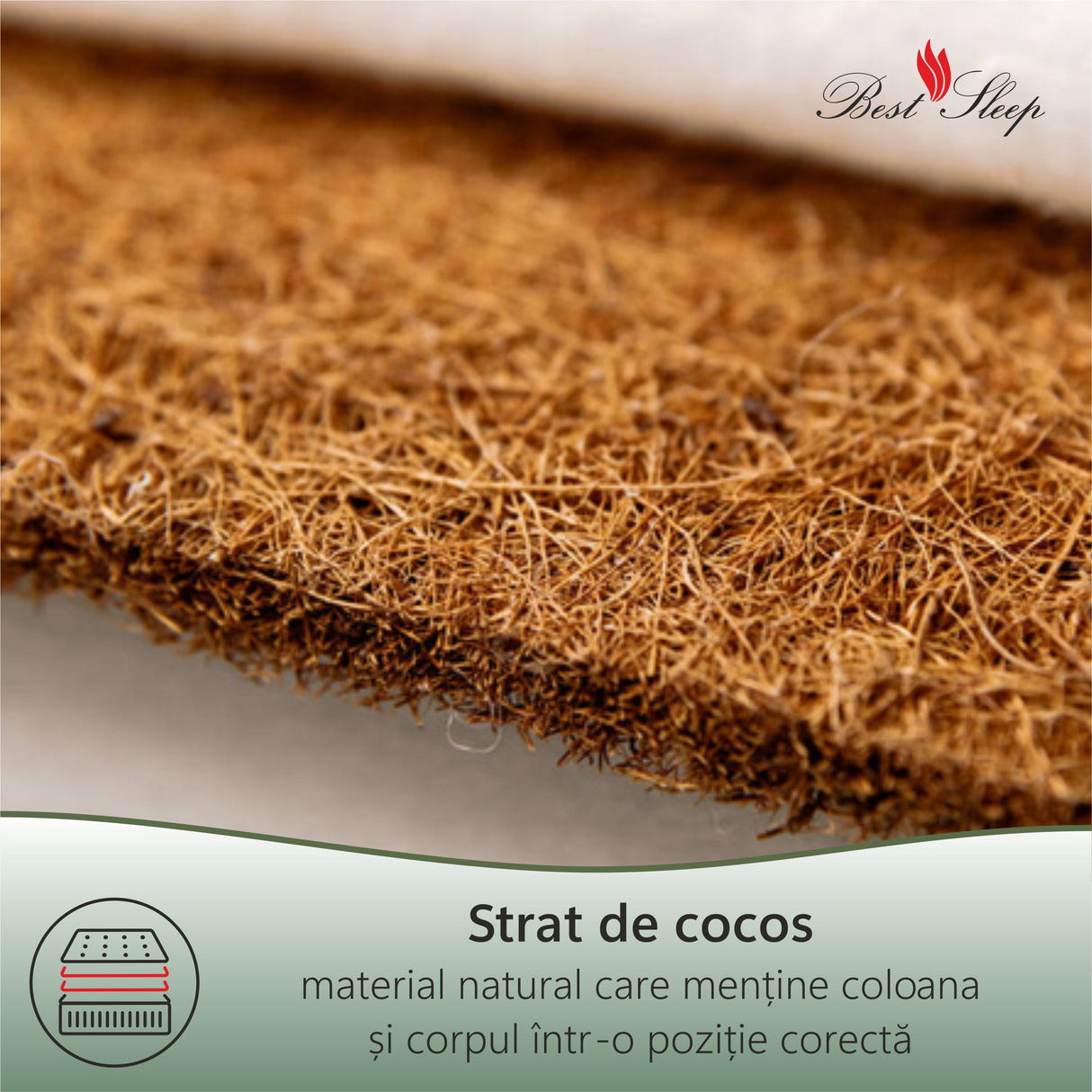 Saltea Ortopedica Best Sleep Baby Dream Bamboo 18cm, spuma poliuretanica, fibra de cocos, husa detasabila cu fermoar