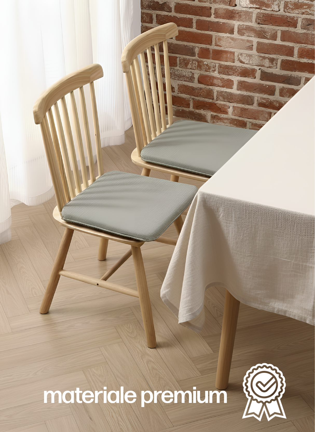 Set of Starmoon Memo chair cushions, 40x40 cm, memory foam filling with anti-slip layer