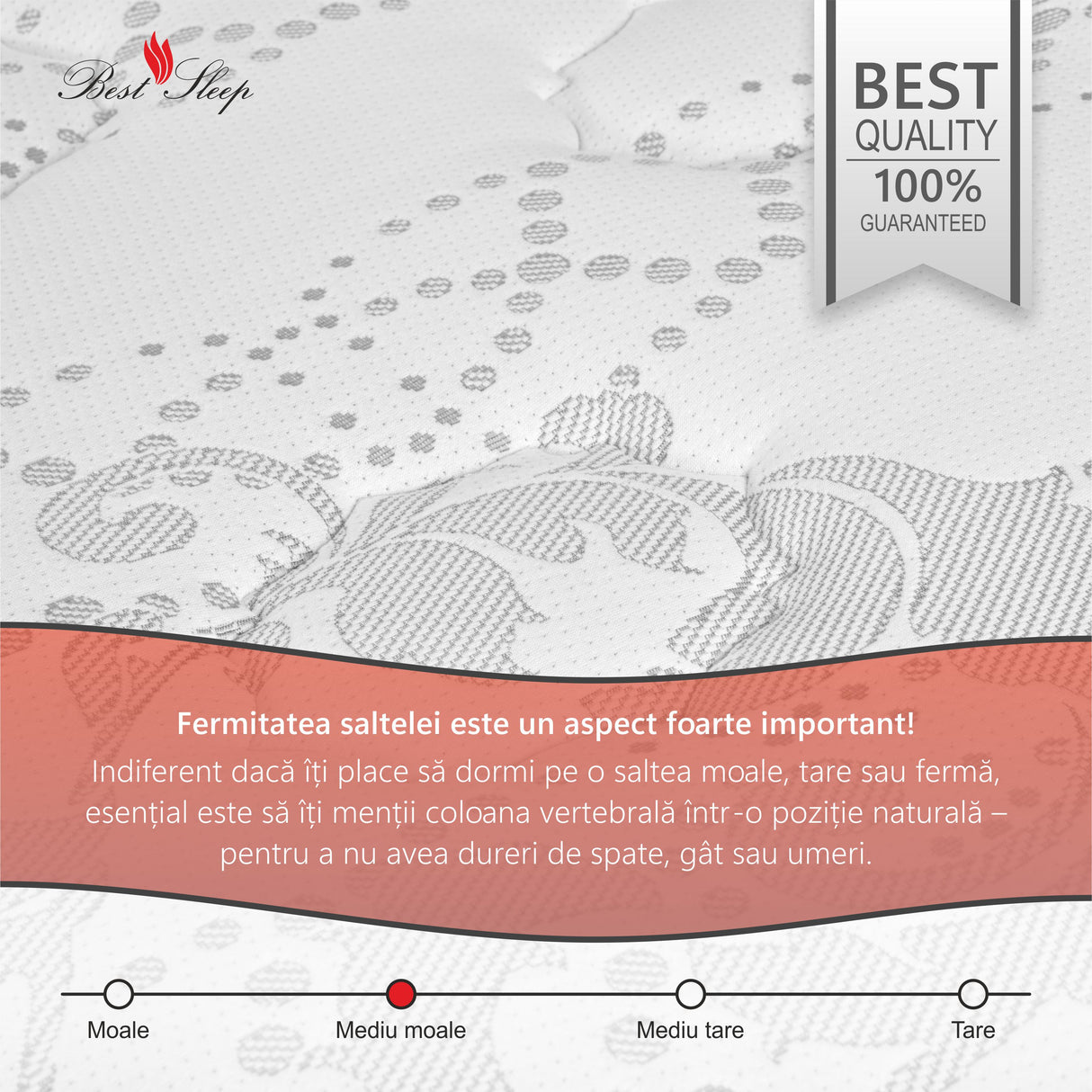 Saltea Ortopedica, Relaxation Corner Bordeaux 22+5+1,28cm,spuma Poliuretanica cu memorie,hipoalergenica,husa matlasata,fermitate moale