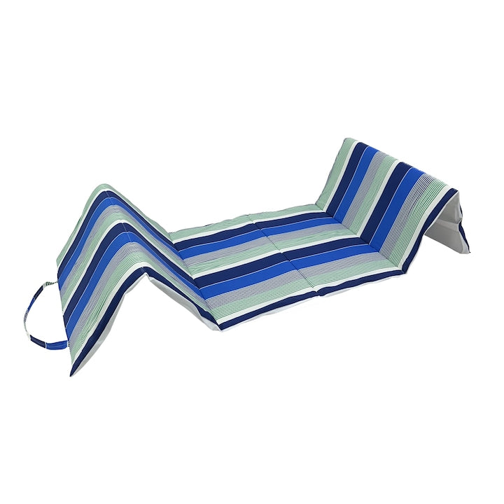 Saltea de plaja sau de picnic/camping, cu maner, 180x50 cm, Albastru Dungi