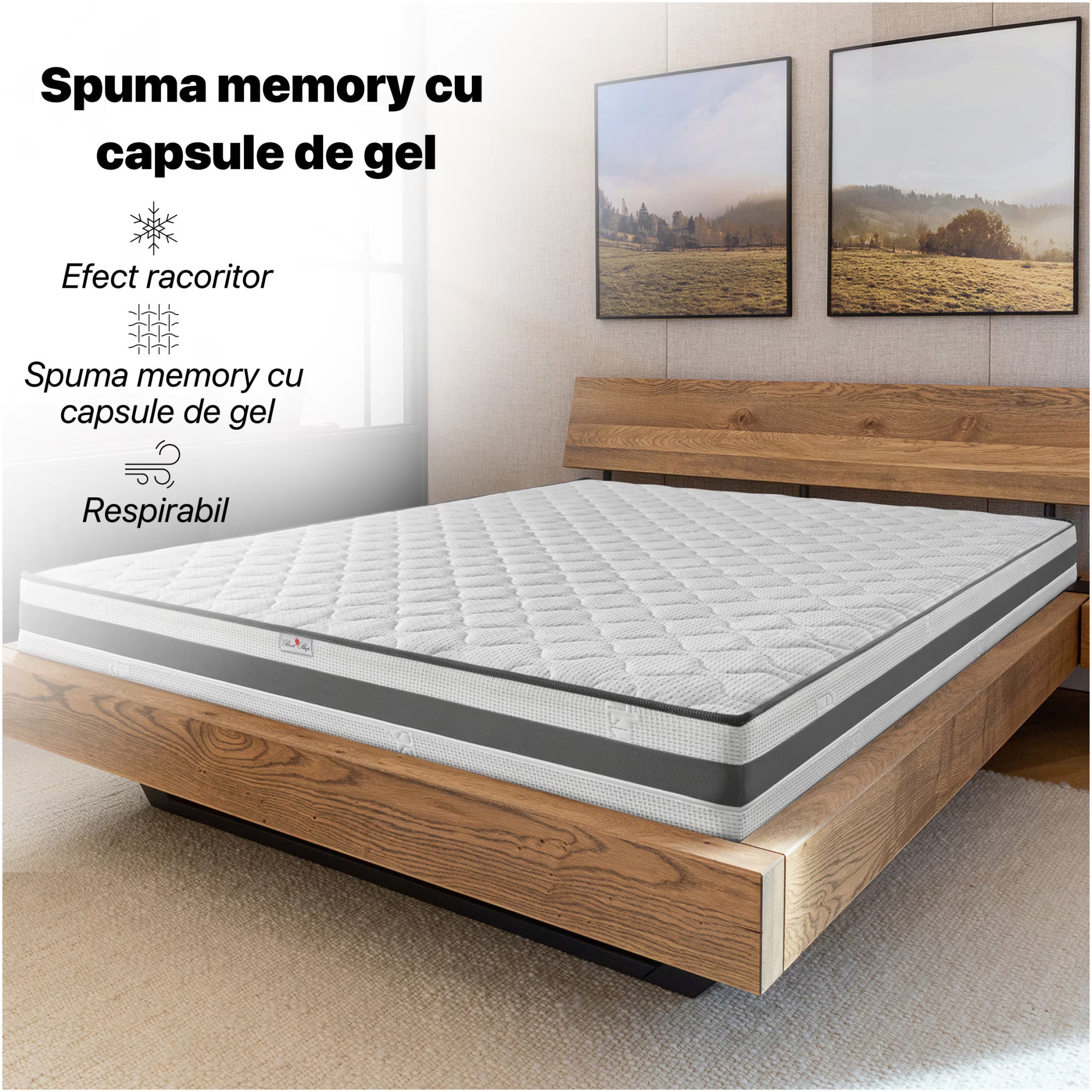 Saltea Ortopedica, Best Sleep Argentum Cool Memory, spuma poliuretanica cu particule gel, husa detasabila, fermitate medie