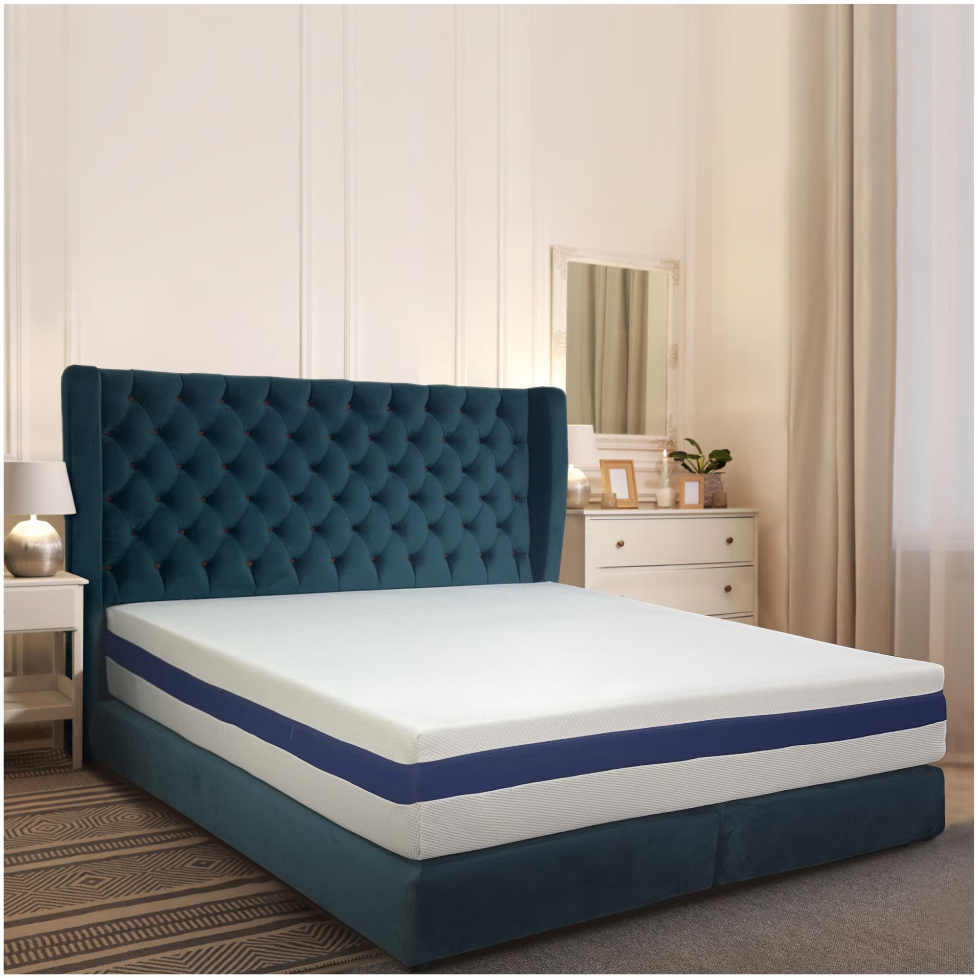 Saltea ortopedica impermeabila, Best Sleep Jubilly, arcuri impachetate,spuma cu memorie, fermitate moale, husa detasabila lavabila