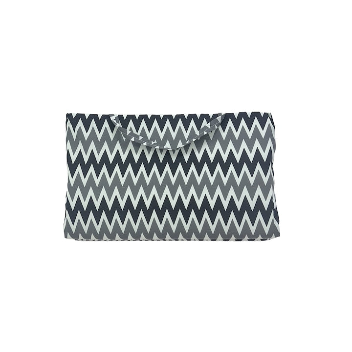 Saltea de plaja sau de picnic/camping, cu maner, 180x50 cm, Gri/alb