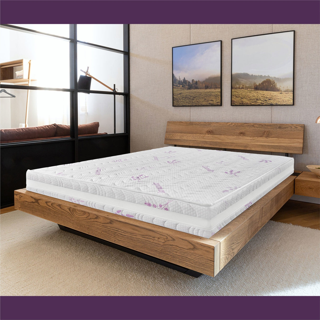 Saltea Ortopedica Sleep Evolution First Memory Lavanda 19+5+1, 25cm, spuma poliuretanica cu memorie, husa detasabila tratata cu lavanda, fermitate moale
