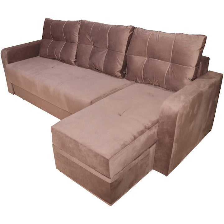 Coltar extensibil Ivona, 250x140x73 (pat 220x140 cm), reversibil, lada, culoare Maro Sidef