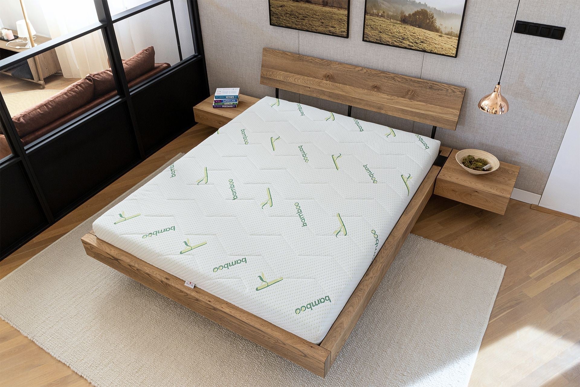 Saltea Ortopedica, Bamboo Feel 15cm Spuma poliuretanica, Reversibila, Husa detasabila, lavabila, matlasata, fibre de bambus, ferma