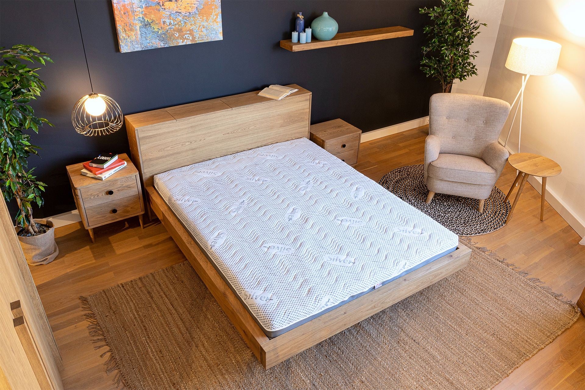 Saltea ortopedica Silver Premier, 20cm, spuma poliuretanica si arcuri individuale, hipoalergenic, reversibila, husa detasabila, ferma