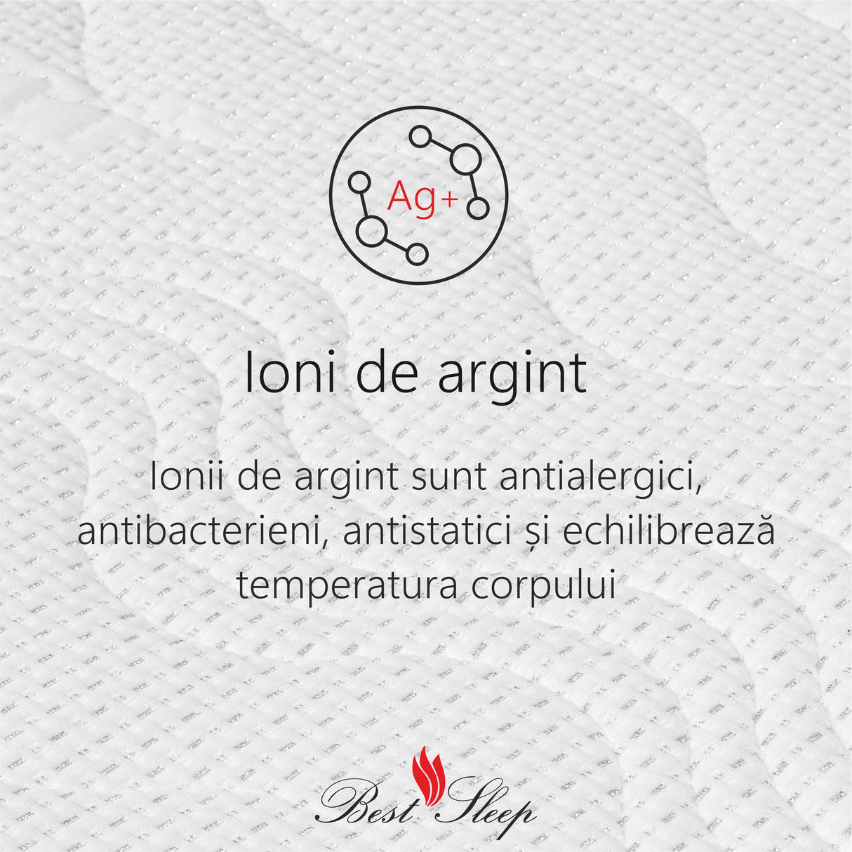 Orthopedic Mattress, Silver Sleep Argentum 12+3+1, 16cm, polyurethane memory foam, silver ion thread, hypoallergenic, quilted cover, medium firmness