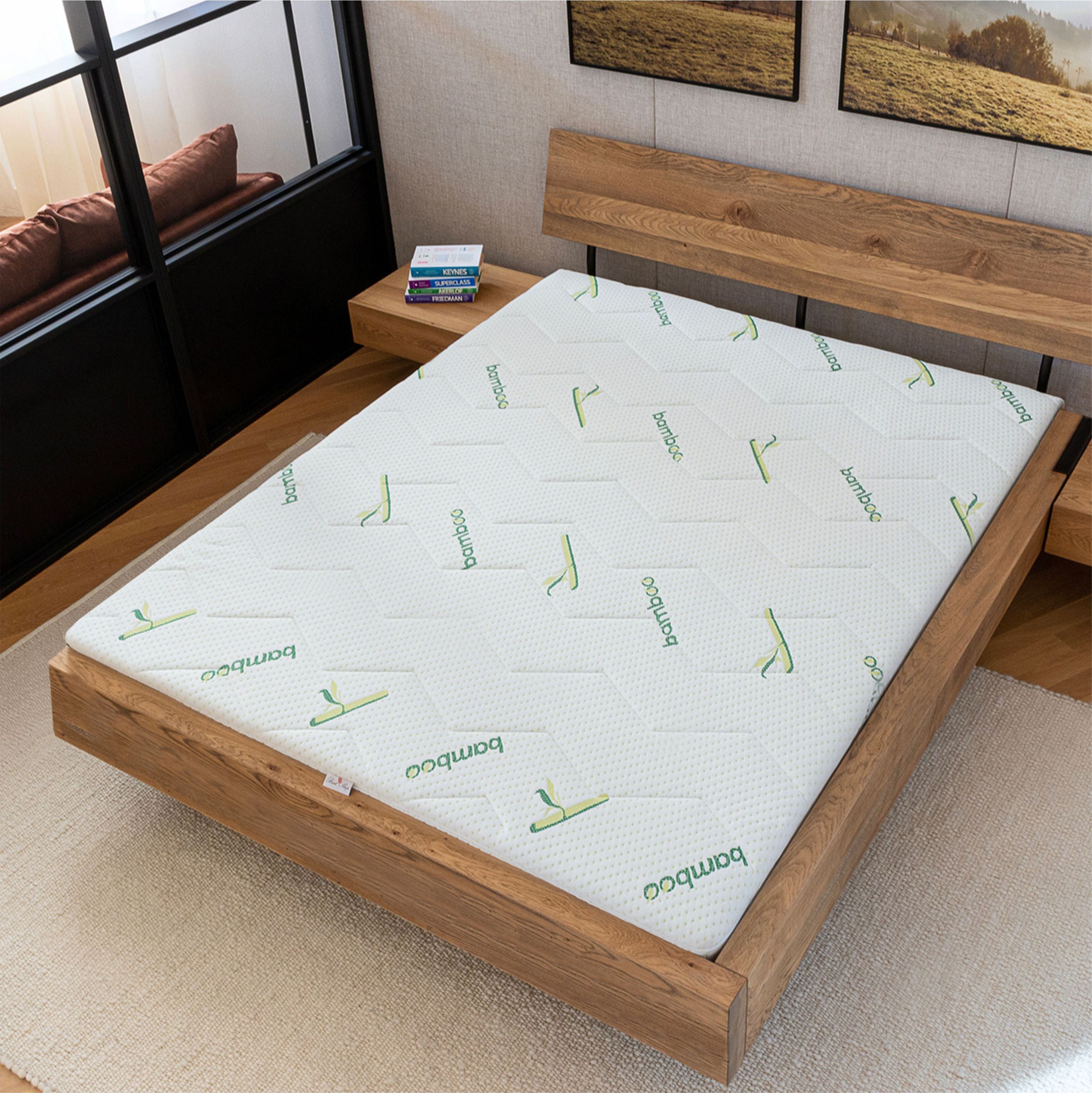 Topper Saltea Best Sleep H7cm spuma poliuretanica, husa Bambus Detasabila
