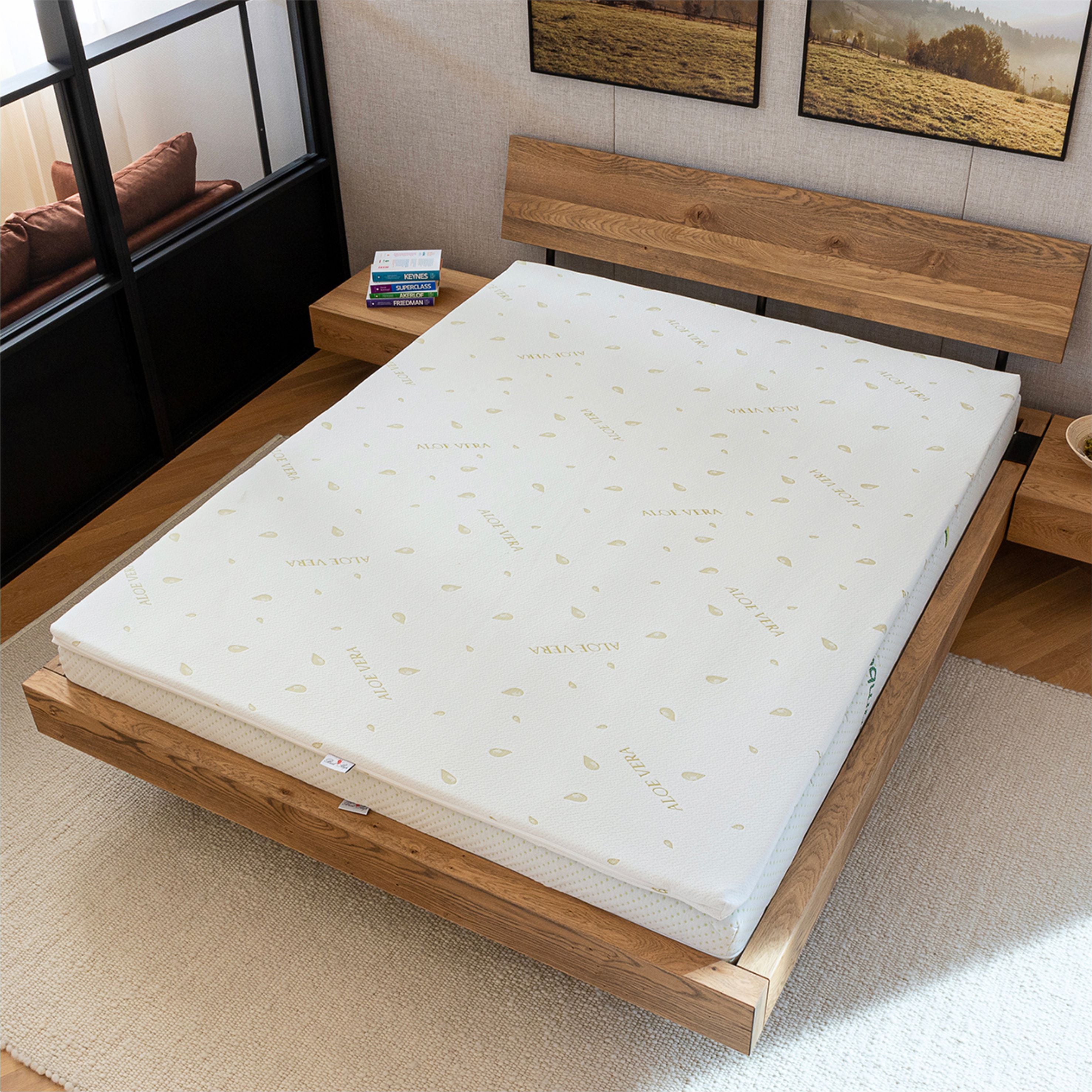 Topper Saltea Best Sleep H7cm spuma poliuretanica, husa Aloe Vera Detasabila