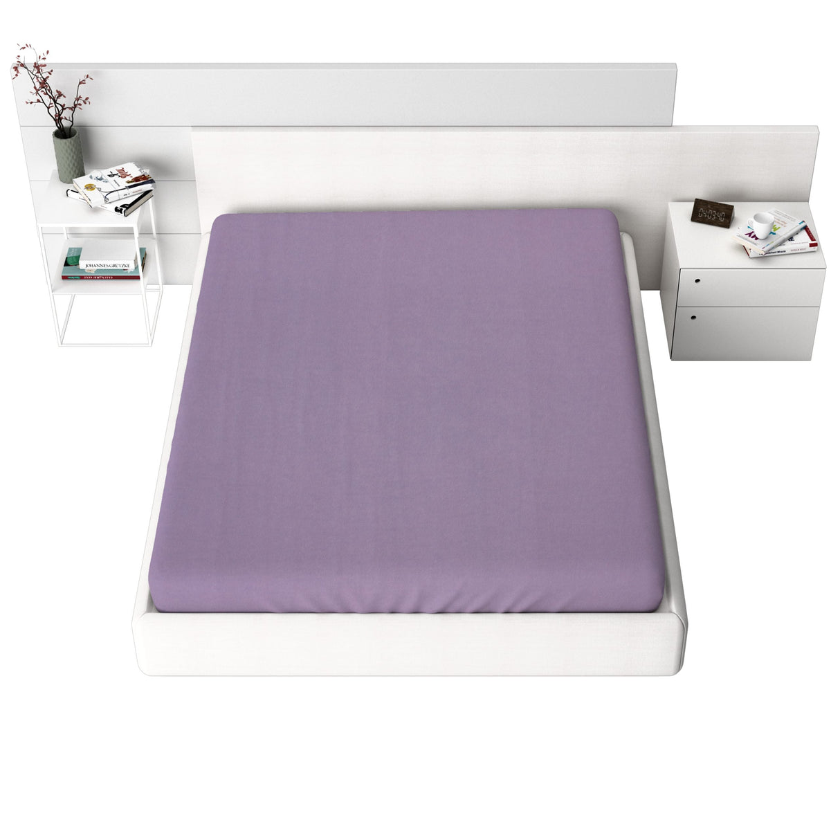 Jersey Fitted Sheet, 120 gsm, Lilac, 100% Cotton