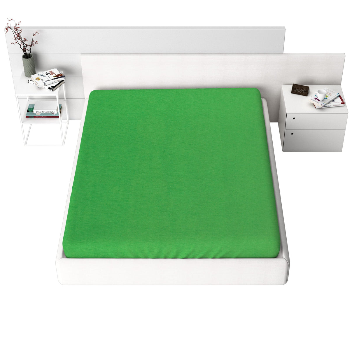 Jersey Fitted Sheet, 120 gsm, Light Green, 100% cotton