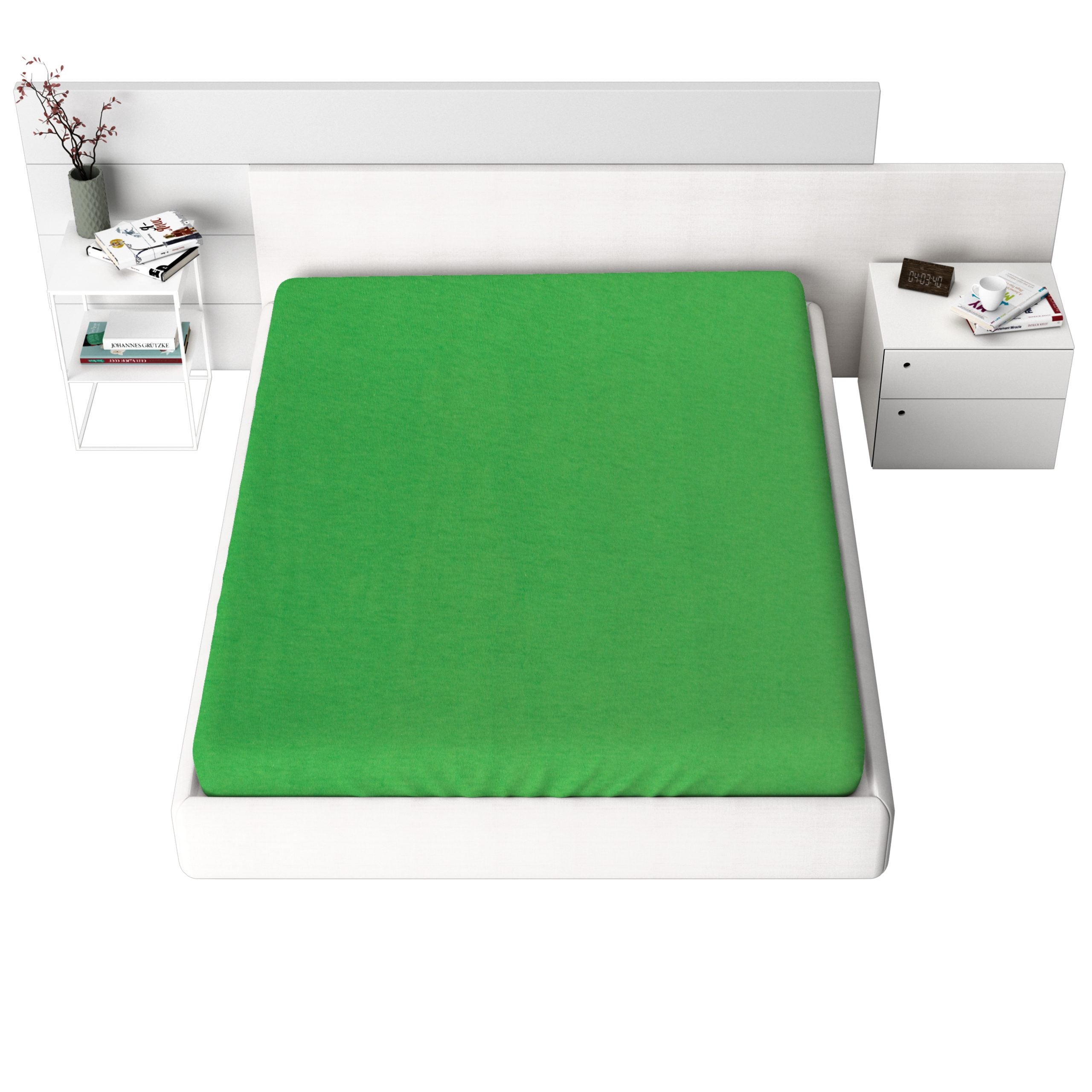 Cearceaf cu elastic Jersey, 120 gr/mp, Verde deschis, 100% bumbac