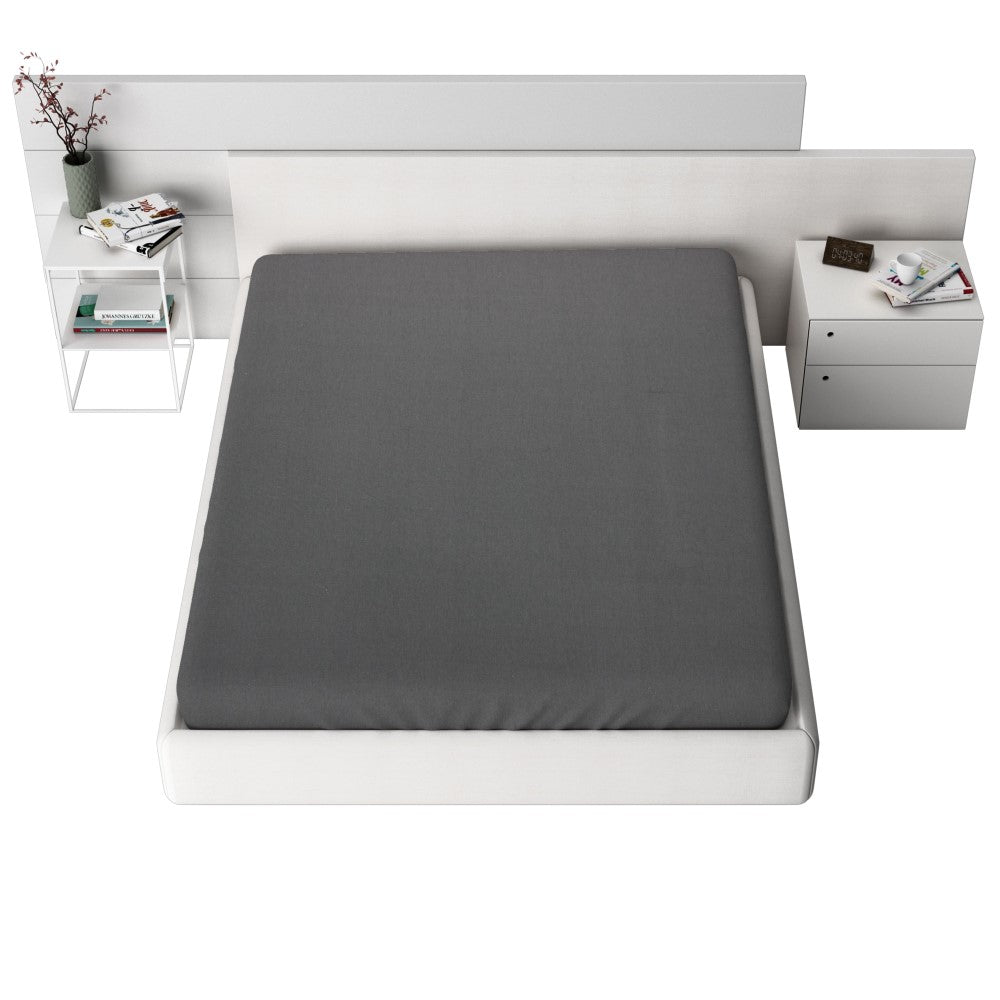 Jersey Fitted Sheet, 120 gsm, grey, 100% cotton