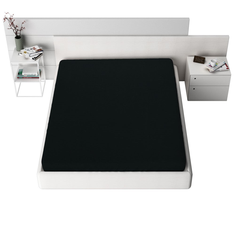 Jersey Fitted Sheet, 120 gr/sqm, Black, 100% Cotton