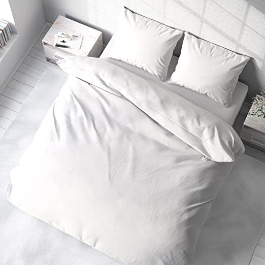 Jersey bed linen, with zipper, 115 gr/sqm, white, 1, 100% cotton