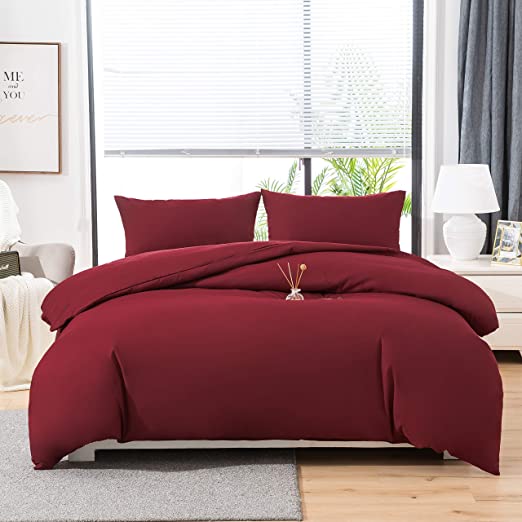 Lenjerie de pat jersey, cu fermoar, 115 gr/mp, bordo, 28, 100% bumbac