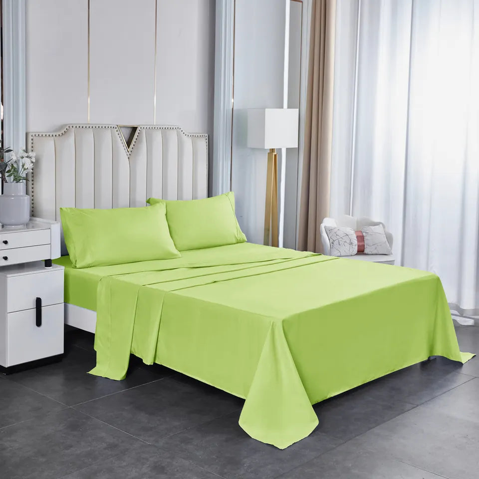 Lenjerie de pat jersey, cu fermoar, 115 gr/mp, verde fosforescent, 36, 100% bumbac