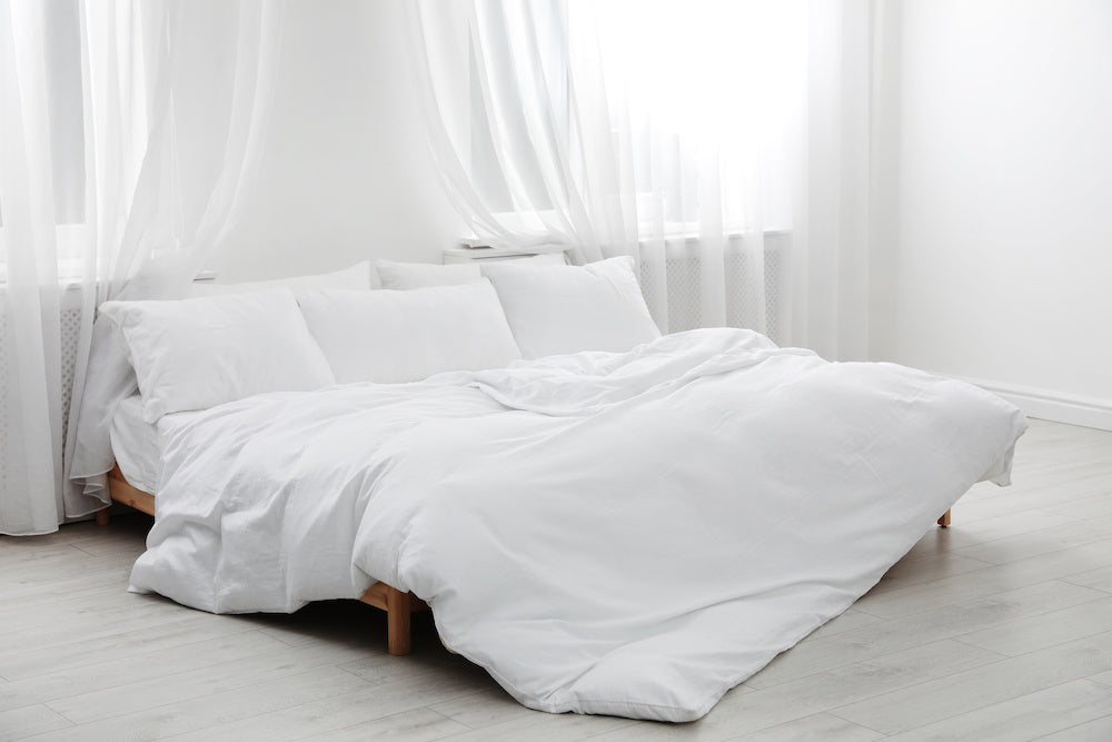 Satin cotton bed linen, T-230, White