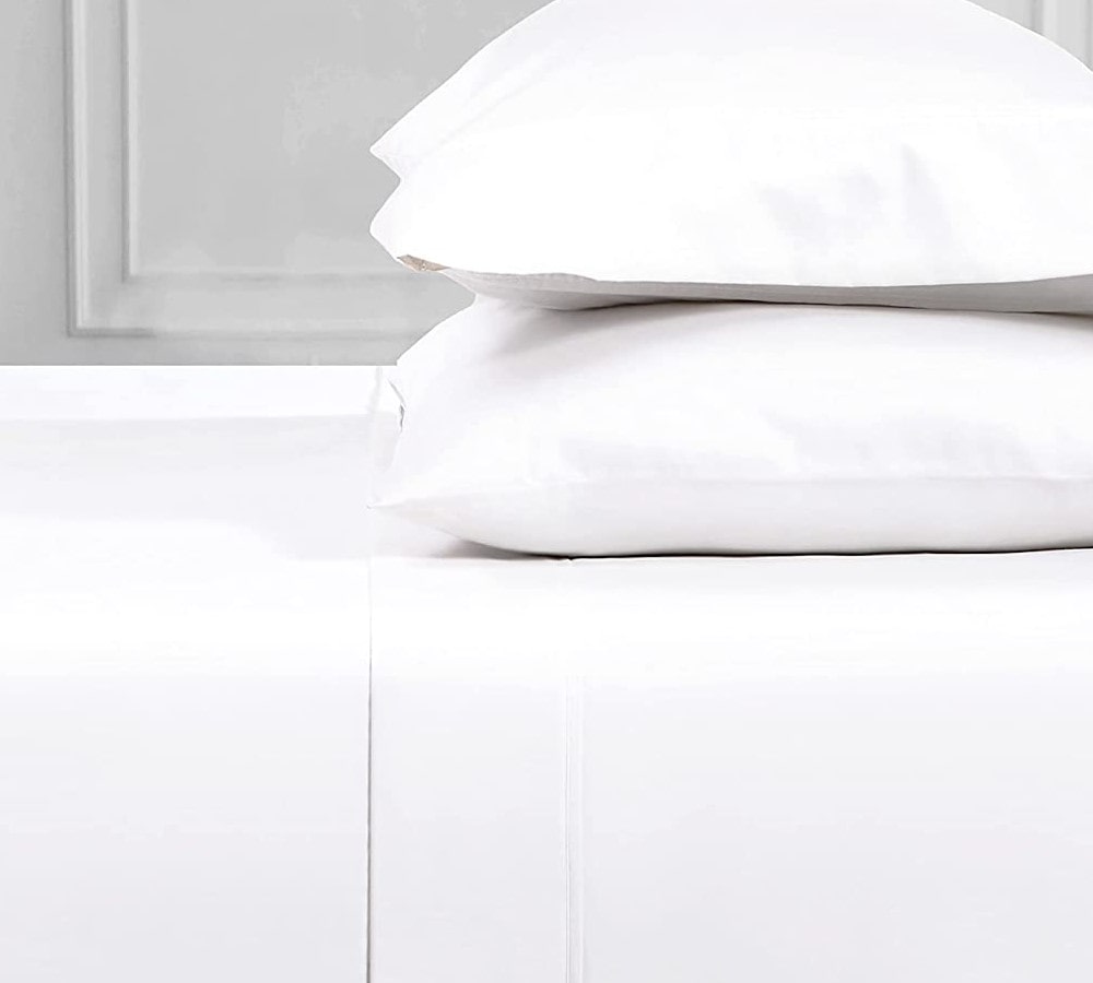 Piese lenjerii-husa perna , Alba, Damasc 1 cm, 135 gr/mp