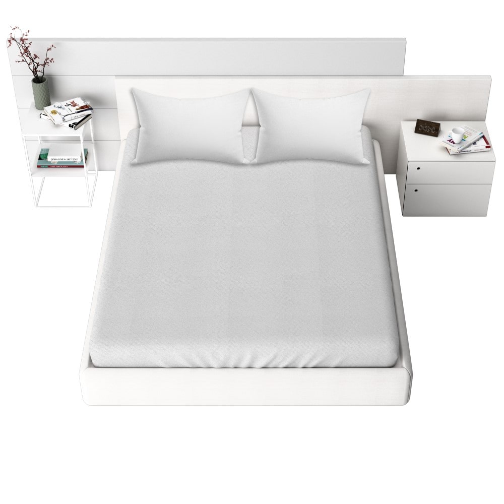 Protectie saltea impermeabila, Terry, Alb