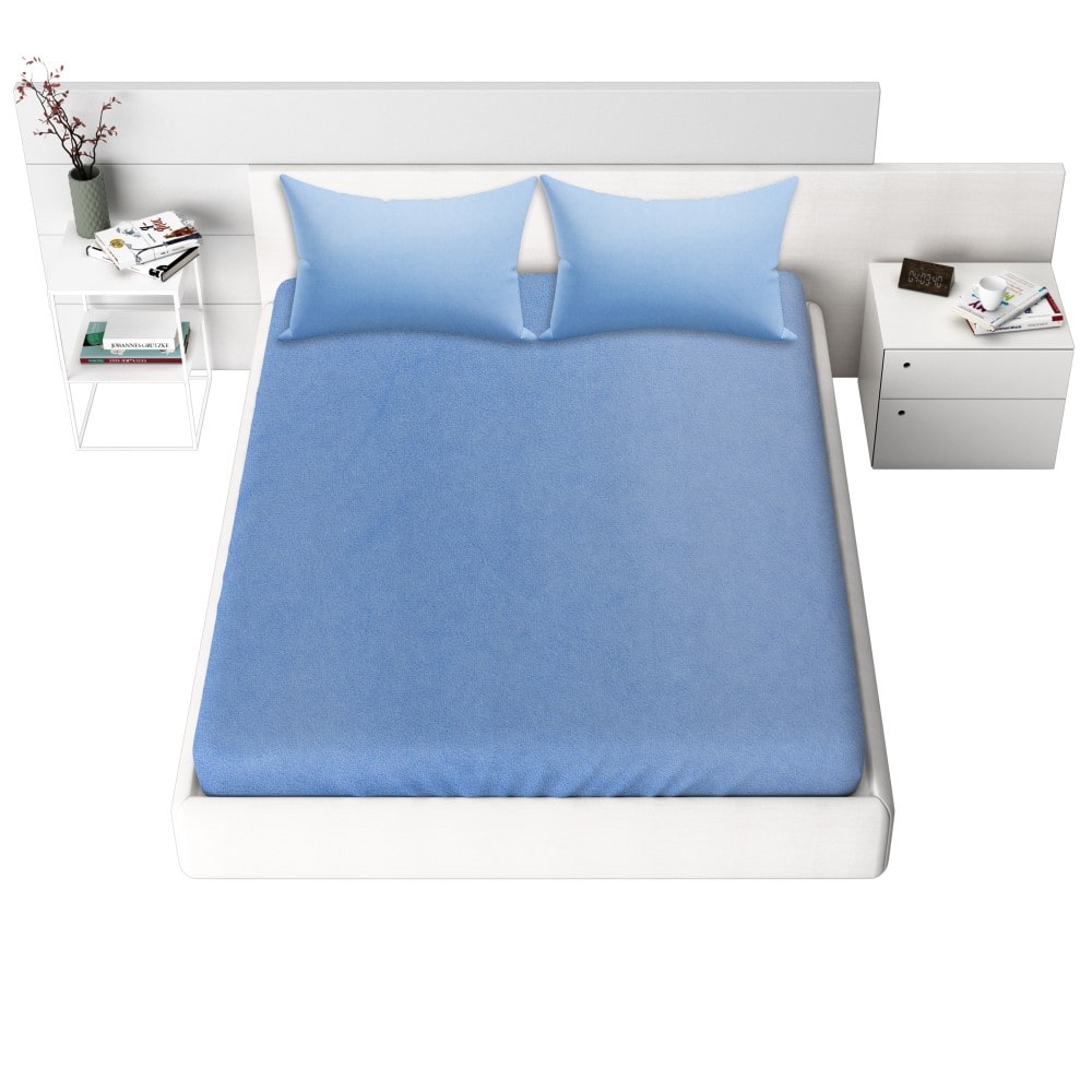 Terry Waterproof Mattress Protector, Blue