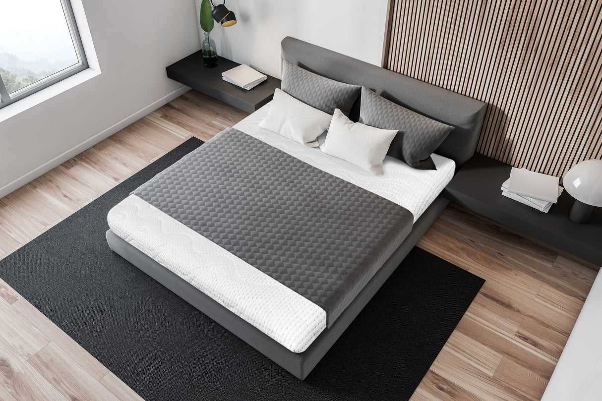 Topper Saltea Best Sleep H 7cm, spuma poliuretanica profilata, husa argentum