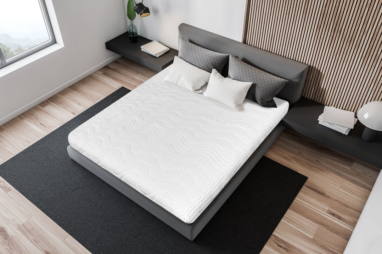 Topper Saltea Best Sleep H 7cm, spuma poliuretanica profilata, husa argentum