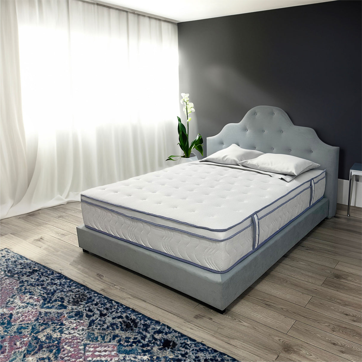 Saltea superortopedica Hotel Best Line, Ressort, 30cm, arcuri impachetate, spuma memory, fermitate medie