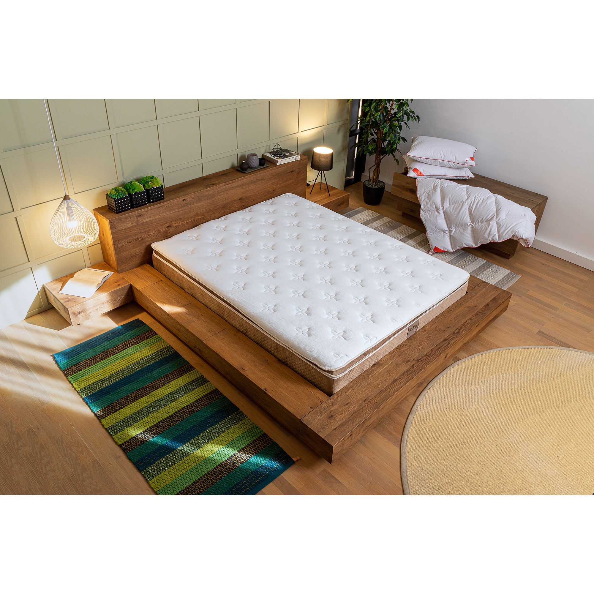 Saltea Ortopedica, Buona Notte, Zafiro, 30cm, spuma poliuretanica si arcuri ambalate individual, hipoalegenic, fermitate medie, husa star