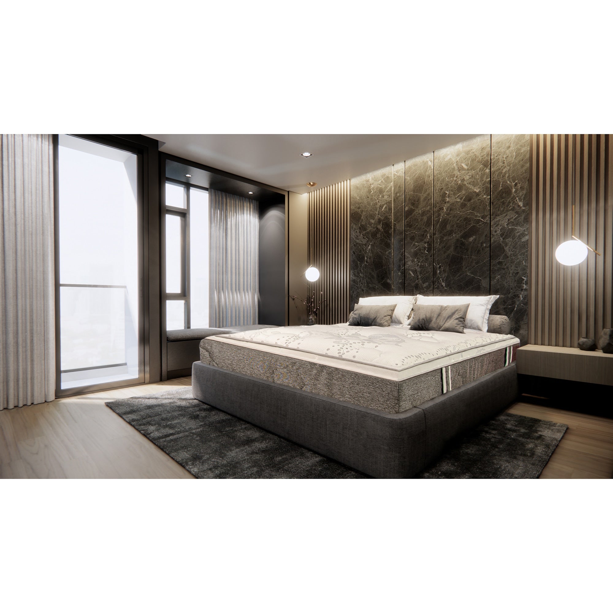 Saltea Ortopedica, Sweet Night, 22cm, 4+2+14, latex, spuma Poliuretanica, hipoalergenica, husa matlasata, fermitate medie