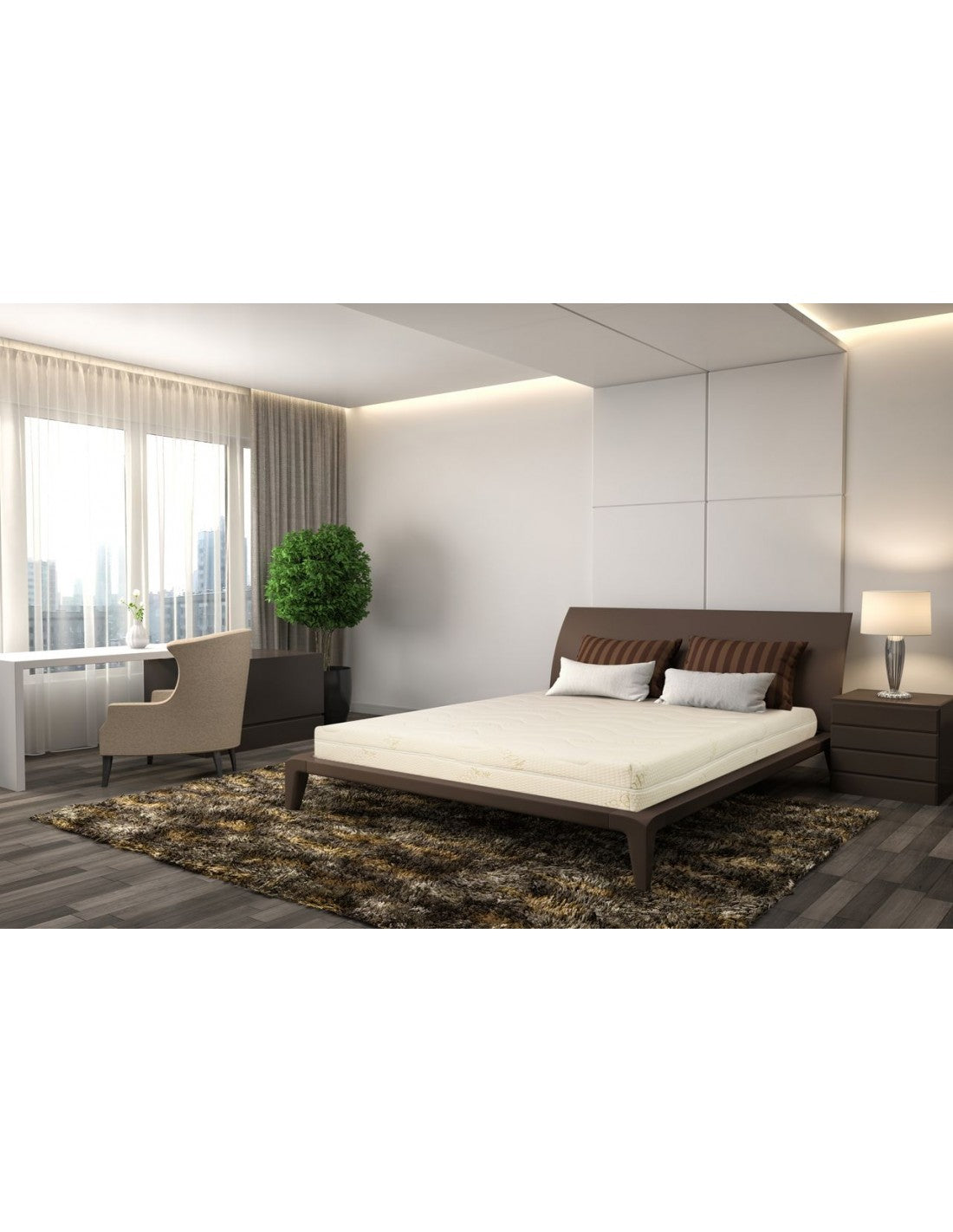 Saltea Ortopedica, Best Bambus, 25cm, 20+4+1, Spuma poliuretanica,latex cool gel, hipoalergenica, husa matlasata, detasabila, fermitate medie