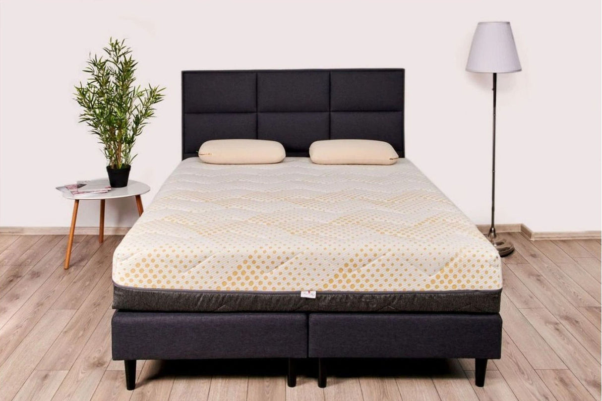 Orthopedic Mattress, Yellow Diamond, 27cm, 7+12+3+3+2, Memory Foam, pocket springs, 7 comfort zones, hypoallergenic, quilted cover, detachable, medium firmness