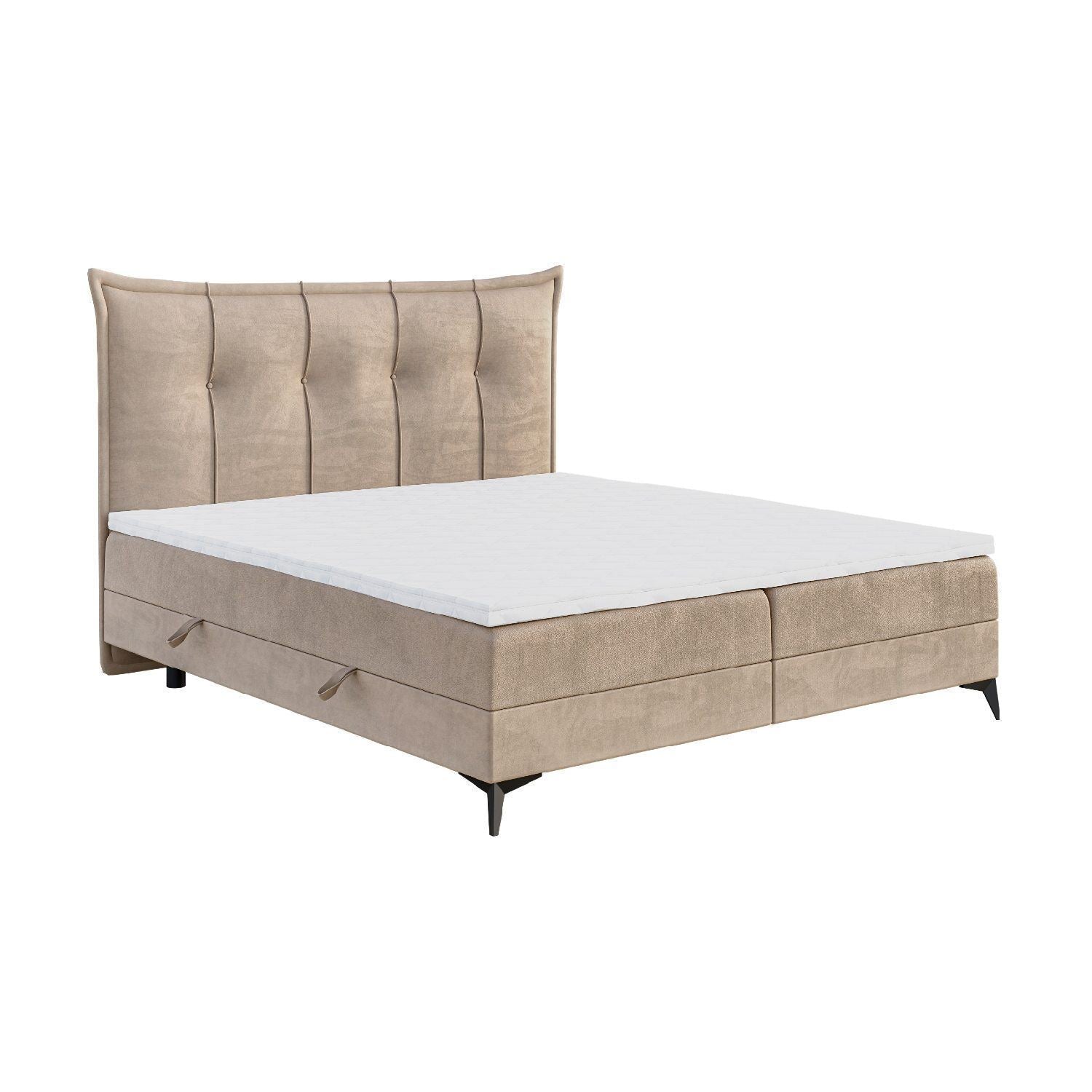 Pat tapitat boxspring 140 x 200 cm cappuccino Flora