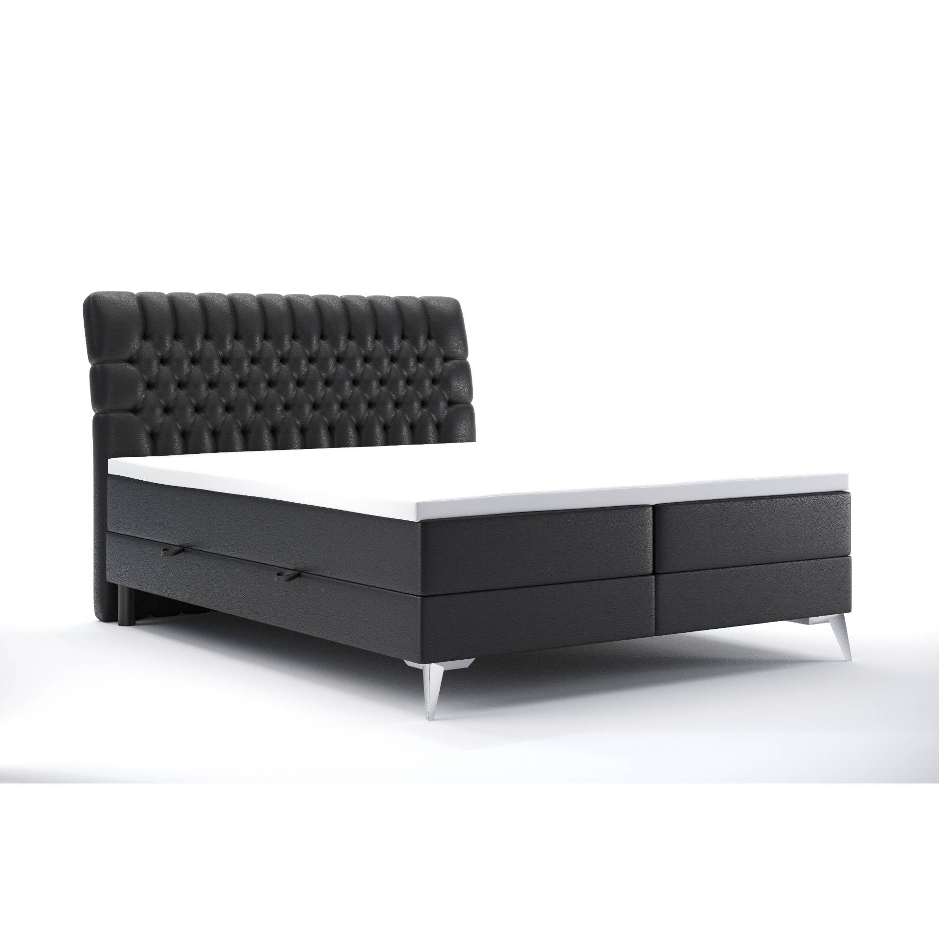 Pat tapitat boxspring 180 x 200 cm gri antracit Molly