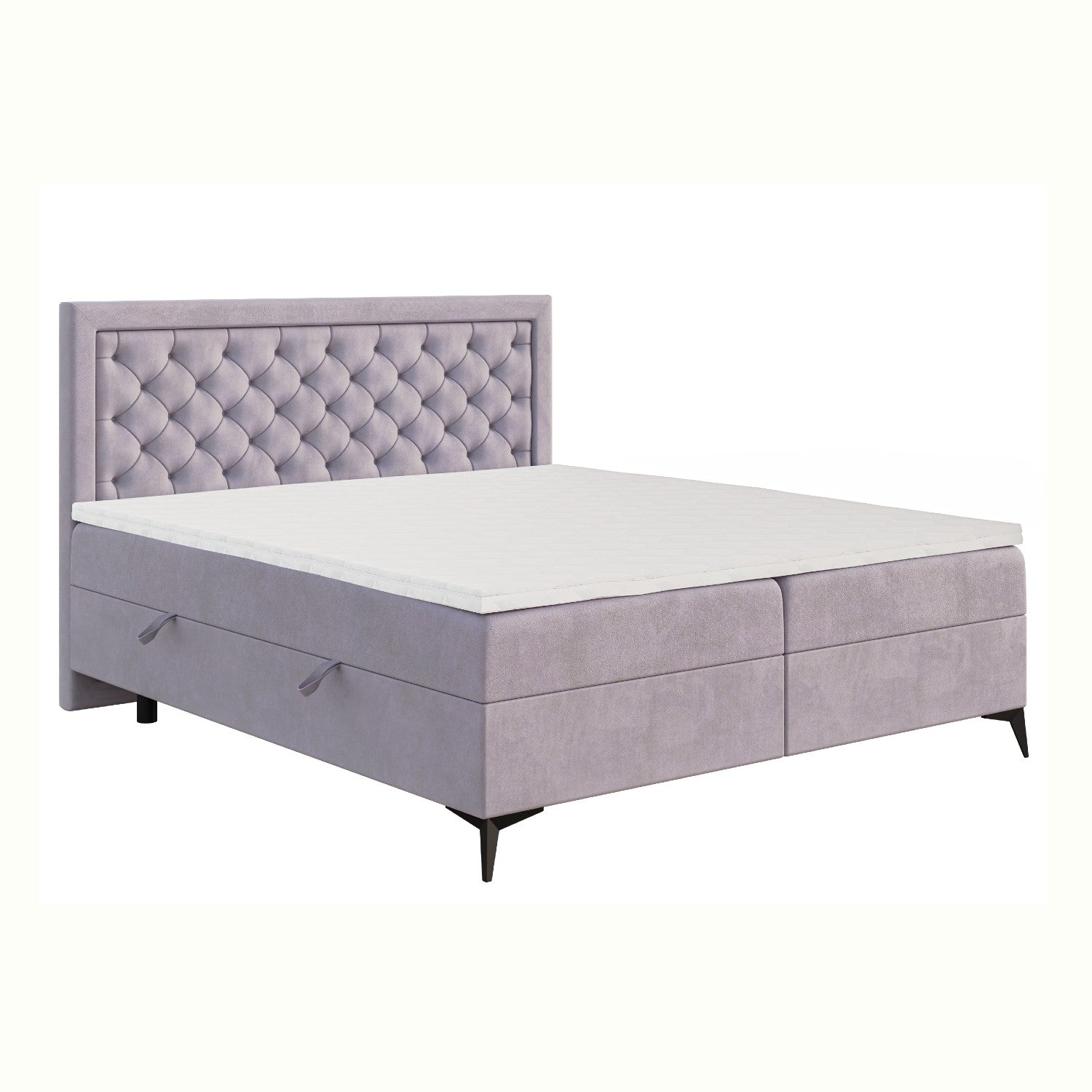 Pat tapitat boxspring 140 x 200 cm mov deschis Luiza